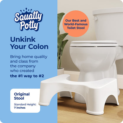 Squatty Potty Original Bathroom Toilet Stool, 7-inch Height, White