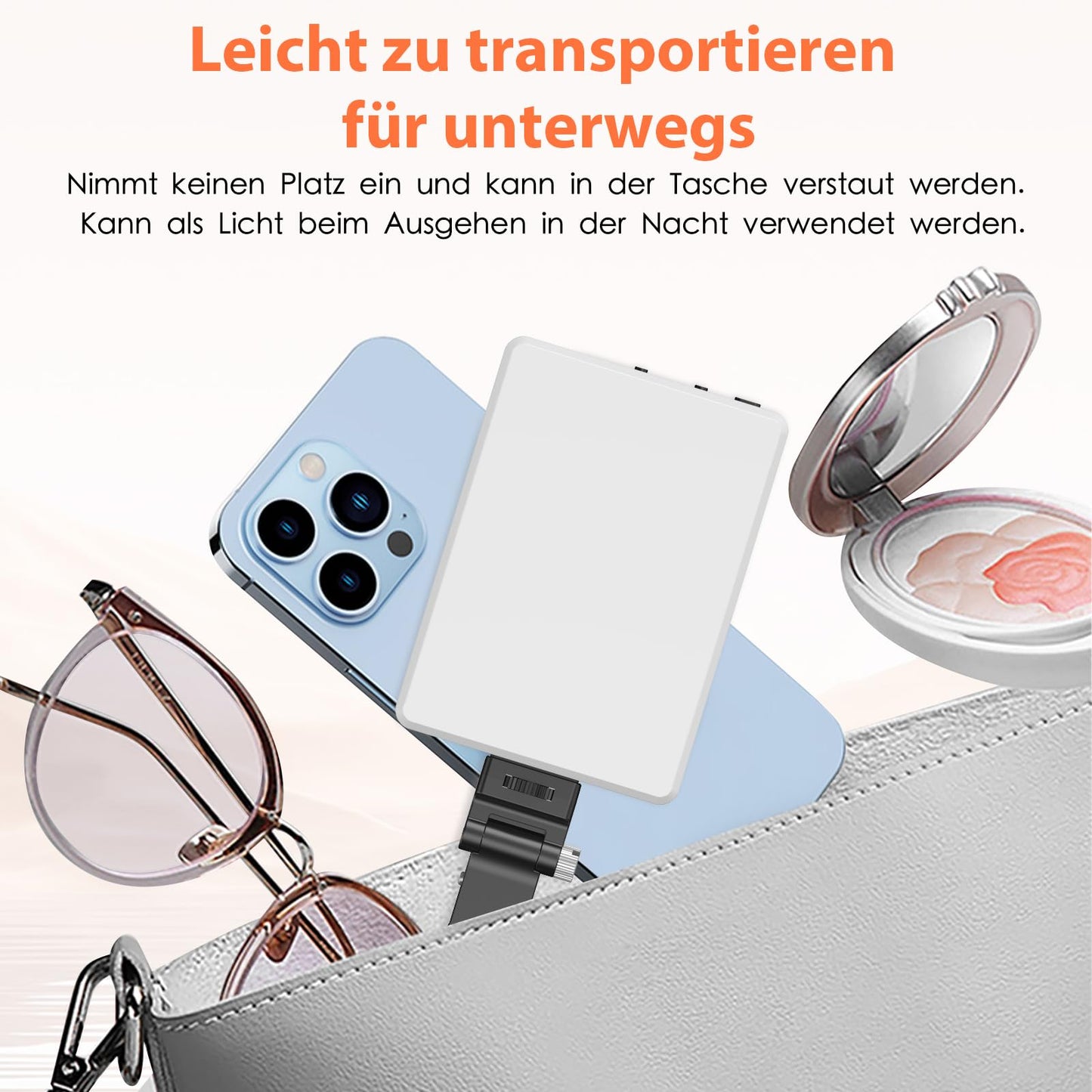TONEOF Selfie Light, Monitor Lamp, USB Rechargeable Video Light with Clip & Two 1/4" Screw Holes, 2500K-9000K 3 Light Modes, Portable Photo Light for Phone/Laptop/Tablet-Black