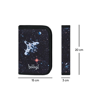 Baagl pencil case for boys - student case, pencil bag, pencil case for stationery - case, pencil case, school case (Pixel Space)