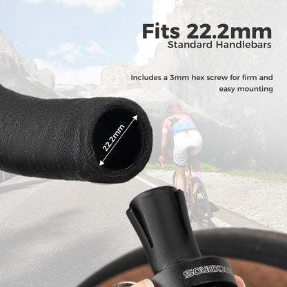 ROCKBROS 2in1 bike bell as handlebar plug, bike bell as handlebar end caps, mini bell bike horn suitable for road bikes with curved handlebars, drop bar road handlebar 22.2 mm Titanium