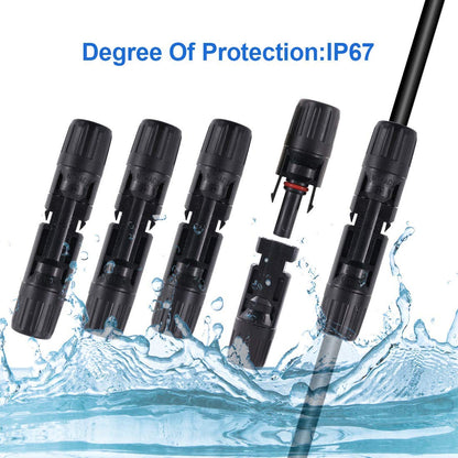 GTIWUNG 10 Pairs Male/Female Solar Panel Cable Connectors with 1 Pair of Wrenches + Solar Crimping Tool for 2.5/4.0/6.0mm² Solar Panel PV Cables.