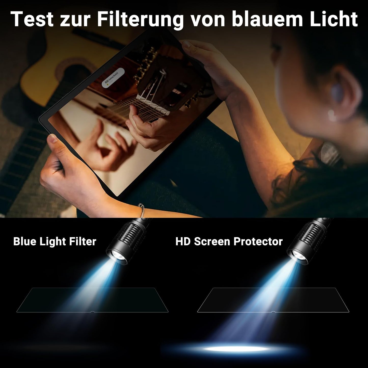 PYS Anti Blue Light Screen Protector for Fire HD 10/10 Kids Tablet. Anti-glare, scratch resistant, blue light blocking to protect eyes. 2 pieces only for 11th Generation 2021.