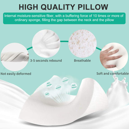 Fityou Memory Foam Pillow, Neck Support Pillow Sandwich Pillow Ergonomic Sleep Pillow Removable and Washable Pillowcase Suitable for Back and Side Sleeping