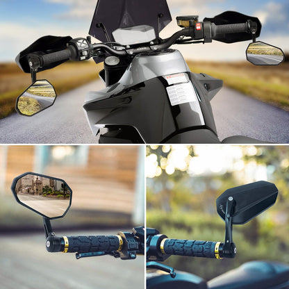SUPAREE Motorcycle Mirror Universal Motorcycle Rearview Mirror Motorcycle Mirror E-approved 360° Rotatable with Robust Aluminum Alloy Compatible for Scooter Roller ATV (Left and Right)