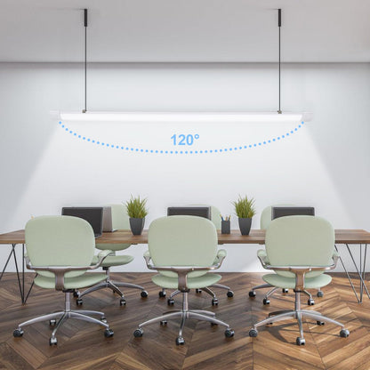 Sunworld LED Moisture-proof luminaire 150cm 8er 4000K Neutral white 48W IP65 Waterproof Tube workshop lamp Tube lamp Complete bath luminaire luminaire for garage cellar office department store.