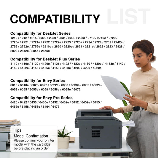 305 XL printer cartridges Black and Color Replacement for HP 305 printer cartridges 305XL for HP Deskjet 2820e 2810e 2720e 2700 4220e 4120e 2710e Plus 4120 4110 Envy 6020e 6420e 6020 6032e 6400e (2-Pack)