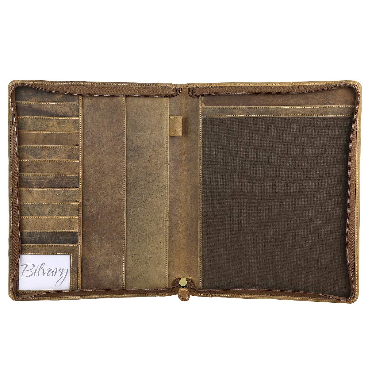 Greenburry Vintage A4 leather zippered portfolio conference folder document college file folder BV-GB-5AM-25