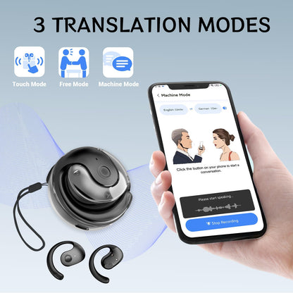 AI Headphone Translator - Enhanced language translation headphones in real time with app, Bluetooth 5.4 translator headphones, 3 translation modes real-time translator earphones for travel learning.
