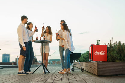 CUBES Coca-Cola Mini Fridge with Glass Door | Beverage Cooler 48L, quiet & energy efficient, ideal for drinks, office & parties | 5-15°C, Red