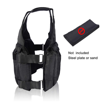 Adjustable weight vest for comfortable strength training. Suitable for men and women for jogging or running with a weight capacity of up to 50KG. Training fitness sports jacket.