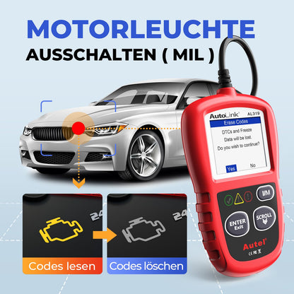 Autel AutoLink AL319 OBD2 diagnostic tool, one-click I/M readiness test, full OBD2 functions, car reader for all vehicles, German car diagnostic scanner, upgraded in 2024.
