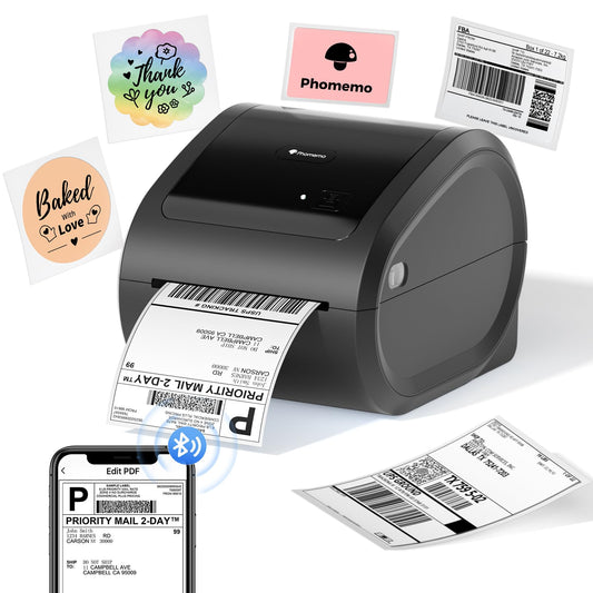 Phomemo D520BT Bluetooth Label Printer, DHL Thermal Printer, Shipping Label Printer 4x6, for Packages, Postage, Address, Logo, Compatible with Ebay, Etsy, Amazon, Shopify.