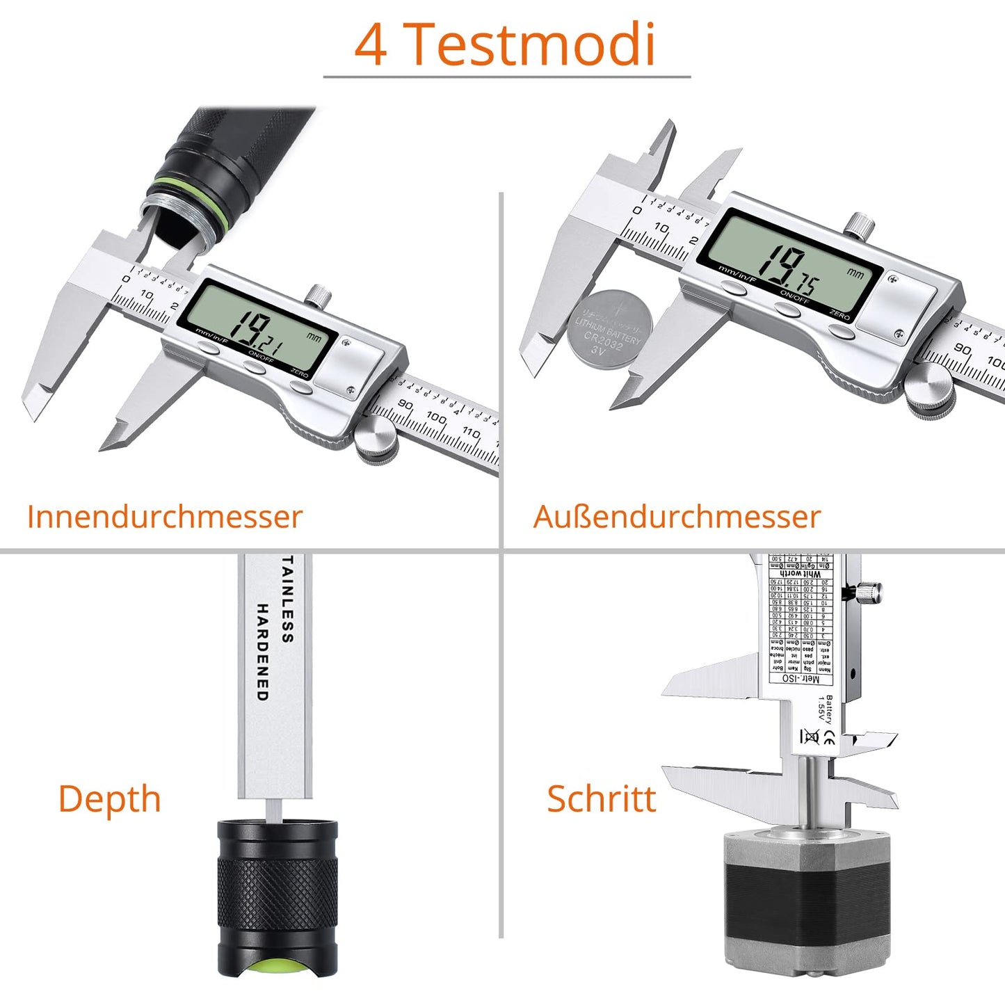 Proster Digital Caliper 6 Inch / 150mm + 32 Feeler Gauge Digital Vernier Caliper Electronic Measuring Tool Inch/Fractions/Metric Caliper for Length Width Depth Inner/Outer Diameter