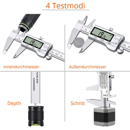 Proster Digital Caliper 6 Inch / 150mm + 32 Feeler Gauge Digital Vernier Caliper Electronic Measuring Tool Inch/Fractions/Metric Caliper for Length Width Depth Inner/Outer Diameter