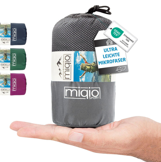 MIQIO® 2in1 sleeping bag liner ultra-light with full-length zipper (left or right): Thin comfort travel sleeping bag and XL travel blanket in one.