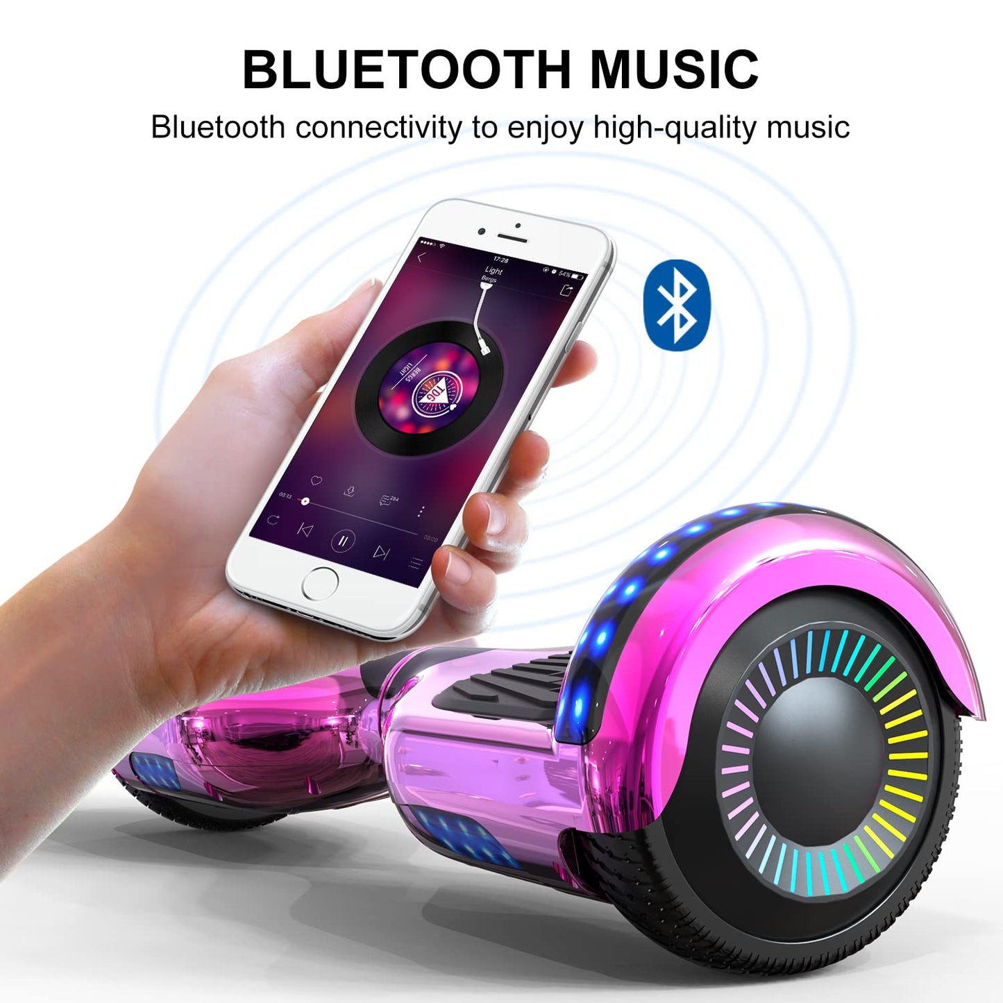 GeekMe Hoverboards, Hoverboards for Kids, Hoverboards with Bluetooth Speaker, Cool LED Lights, Gift for Kids