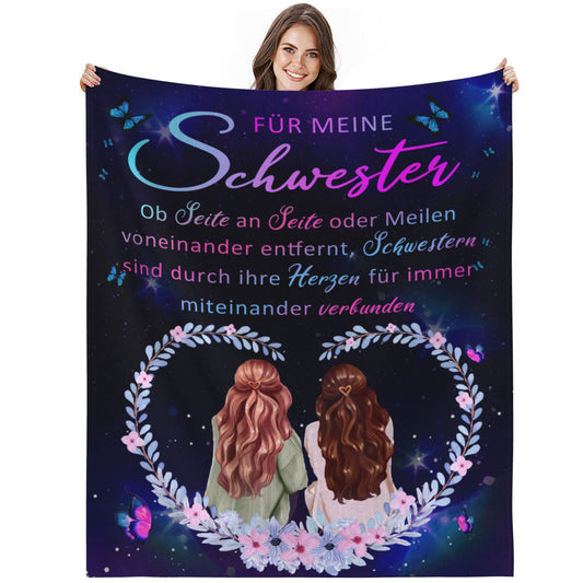 Bold and Brash Gifts for Sister, Birthday Gift for Best Sister, Beautiful Plush Fleece Blanket Gift Ideas for Birthday Christmas 130x150cm