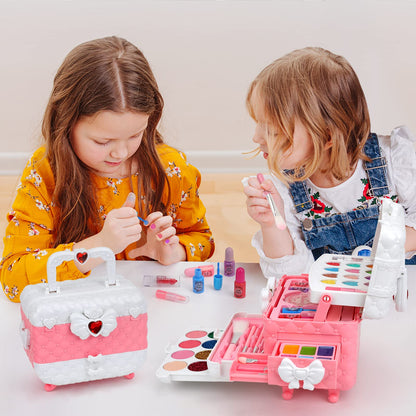 Children's Makeup Set for Girls, Flybay Kids Makeup Case Girls Toy, Washable Kids Makeup Kit Halloween Christmas Birthday for 4 5 6 7 8 9 10 11 Year Old Girls Gift