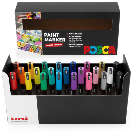 Posca paint markers, art pens, 1.8-2.5 mm, desk gift set (PC-1MR desk set, 23 pieces)