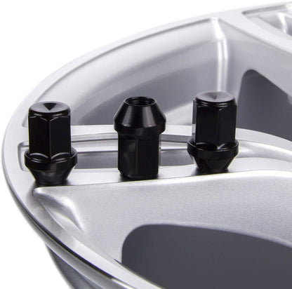 20 black wheel nuts 1/2 UNFx34 cone SW19 compatible with Jeep Grand Cherokee (99-10) WJ WG WH