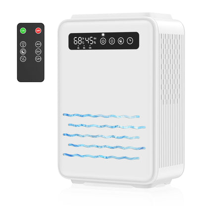Updated dehumidifier (remote control) for bedroom, 2.8L water tank, 75m², quiet, small dehumidifier for basement, home, bathroom with auto shutdown, LED light in 7 colors.