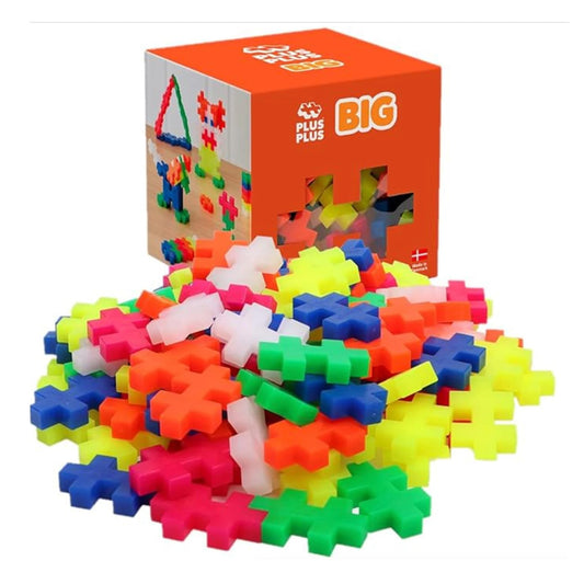 Plus-Plus 9603411 Creative Building Blocks, Big Neon Set, Awesome Construction Toy, 100 Pieces