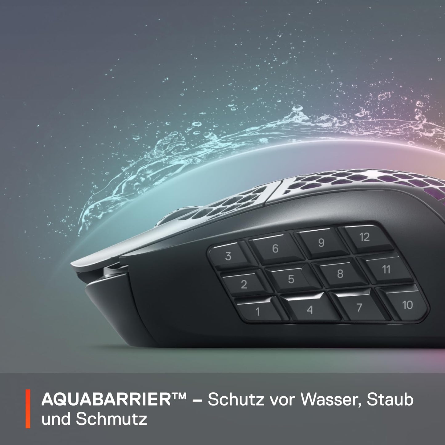 SteelSeries Aerox 9 Wireless - RGB gaming mouse with surface cutouts - Lightweight, water-resistant design - 18 buttons - Bluetooth/2.4GHz - Optical TrueMove Air Sensor with 18,000 DPI