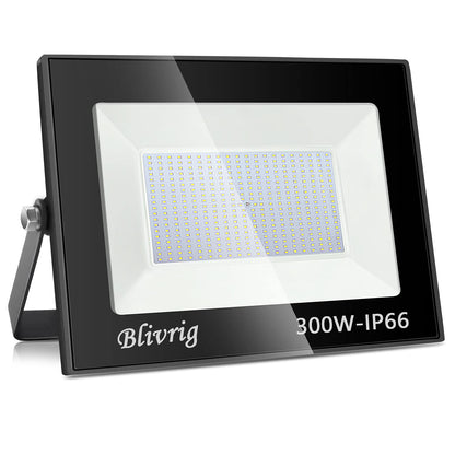 Blivrig 300W LED Floodlight Outdoor Warm White, Outdoor Floodlight, Super Bright 30000LM Floodlight, Outdoor Spotlight IP66 Waterproof, 3000K Outdoor Spotlight, Warm Floodlight, for Garden, Garage (Warm White, 300W)