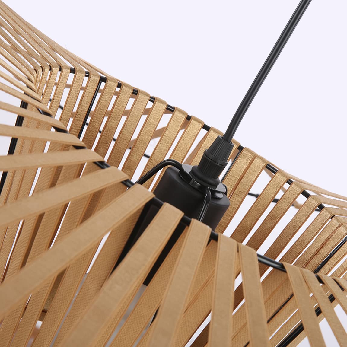 Vertigo Lamp 120cm Black, hanging lamp pendant light chandelier living room suspension lamp chandelier modern vintage lustre fiberglass+black pu creative hat lamp retro living room lamp, Noir, 120cm