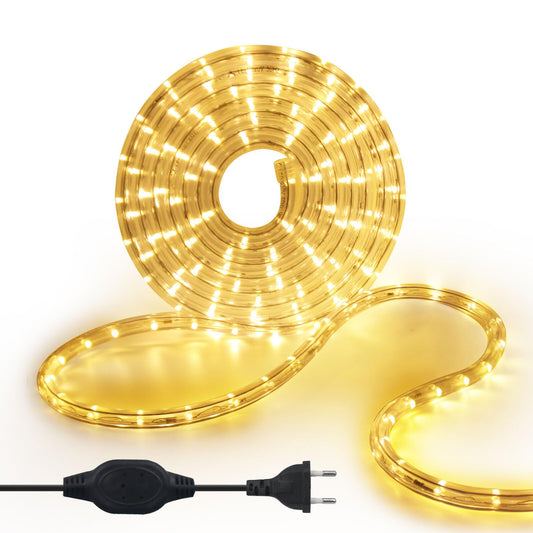 KISUFU 5M LED Strip Rope Lights, 220V LED Light Tube Outdoor, 240 LEDs/m Indoor Warm White LED Fairy Lights for Garden Decoration, Outdoor LED Lights Waterproof LED Tube