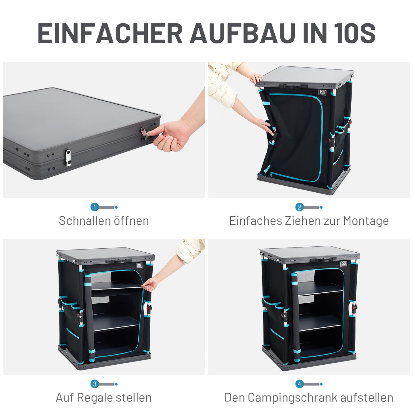TIMBER RIDGE Folding Camping Cabinet Foldable Camping Kitchen Portable Car Cabinet Kitchen Box Foldable Cabinet All-in-one Portable with Carry Bag