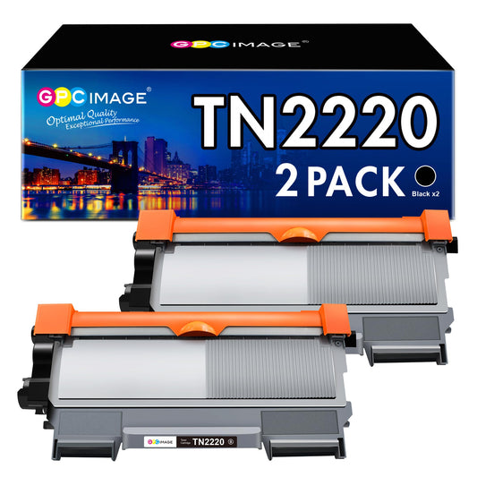 GPC IMAGE TN2220 TN 2220 Compatible Toner for Brother TN-2010 TN-2220 TN2010 for Brother MFC-7360N HL-2130 FAX-2840 HL-2250DN DCP-7055 MFC-7460DN DCP-7055W HL-2240 HL-2270DW MFC-7860DW (2-Pack)