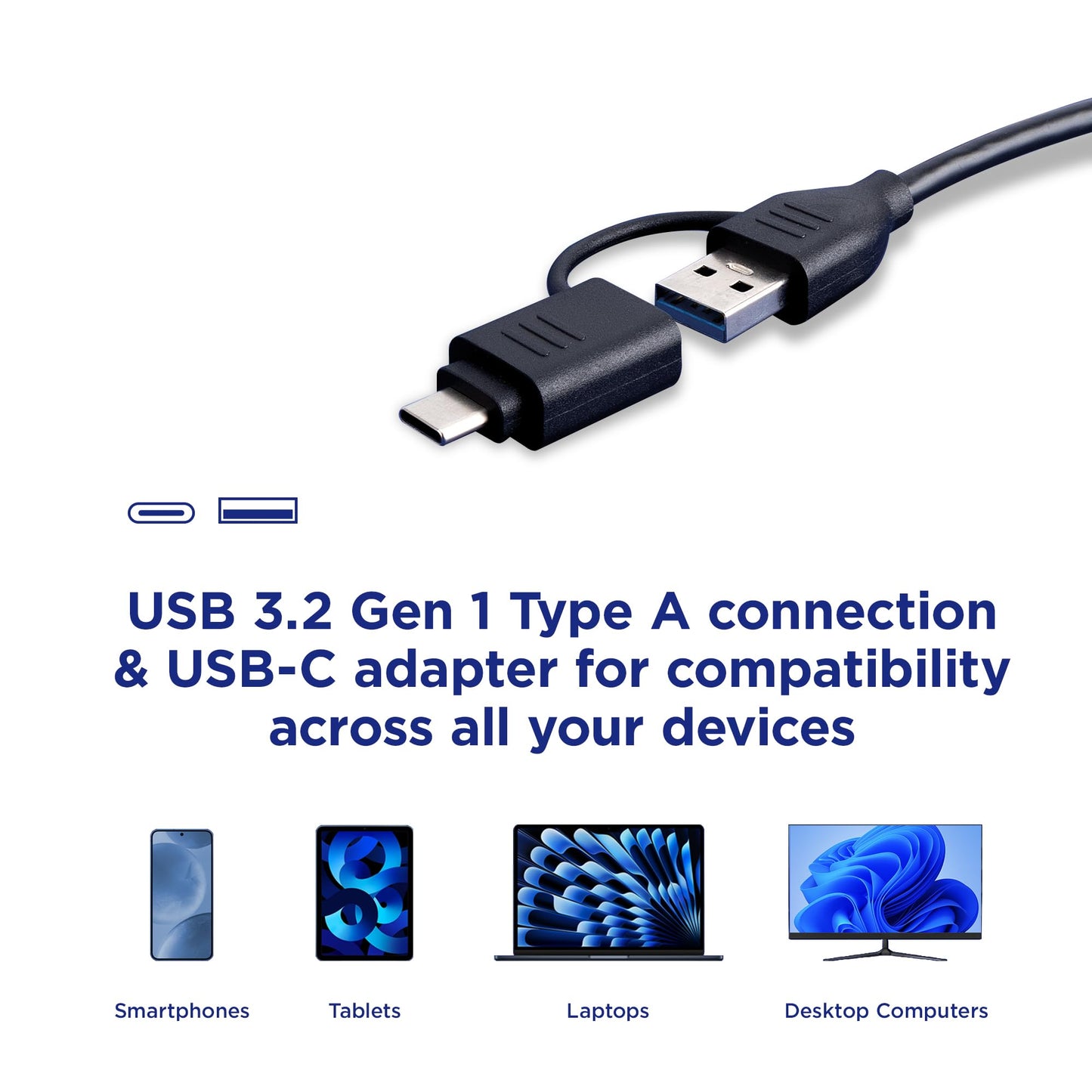 Integral 4-in-1 memory card reader, USB 3.0 & USB C adapter for microSD, SD, Compact Flash, MS Duo/Pro - For iPhone 15/16 Plus/Pro/Pro Max, MacBook Pro/Air, iPad, PC, Laptop, Tablet, Smartphone