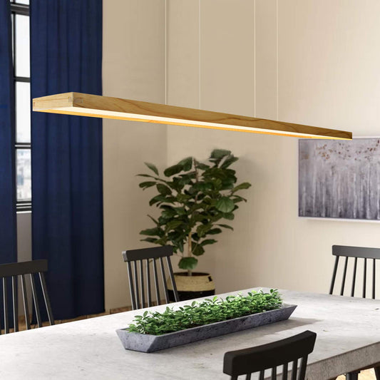 ZMH LED Pendant Light Wooden Hanging Lamp - Dining Table Lamp Dimmable Modern Design 100CM With Remote Control Hanging Height Adjustable Pendant Light for Living Room Bedroom Office