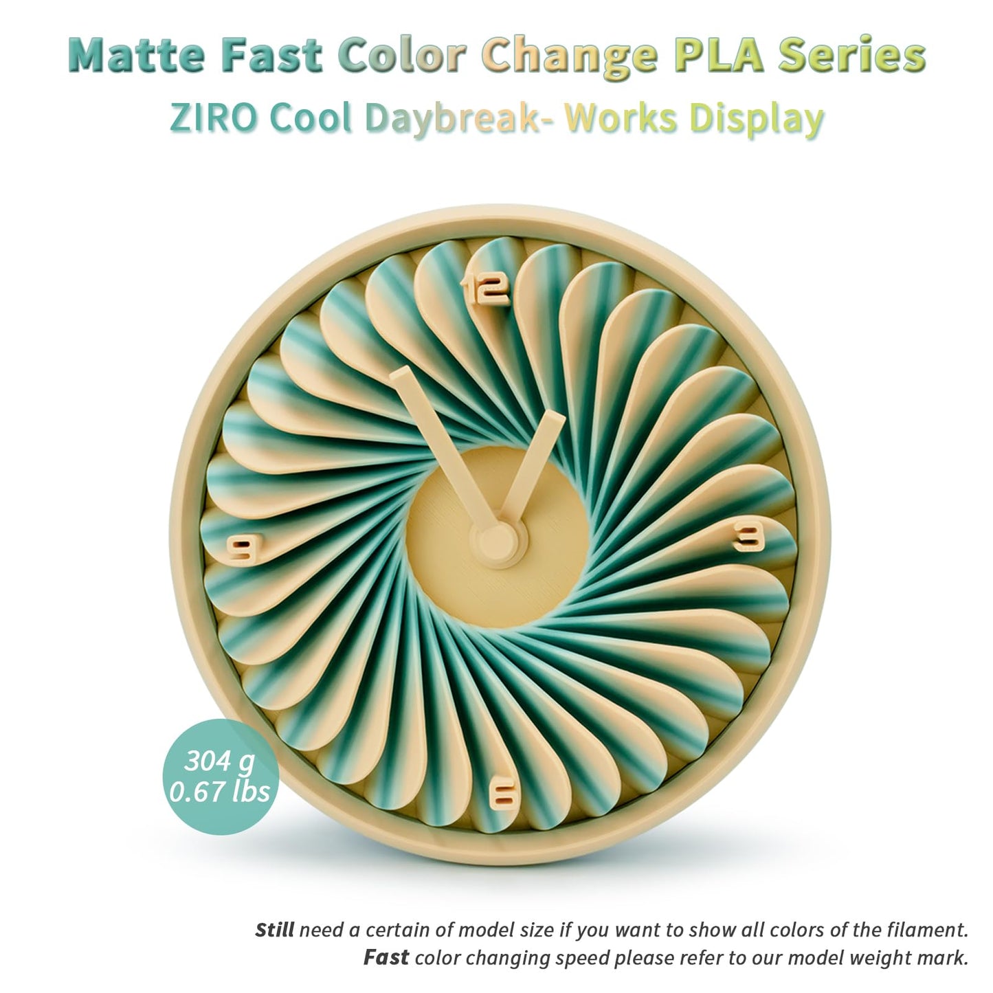 ZIRO Matt Multicolor PLA Filament 1.75mm, Fast Color Changing Matte 3D Printer Filament, 1kg Spool for Most FDM 3D Printers, Dimensional Accuracy +/-0.03mm, Cool Dawn.