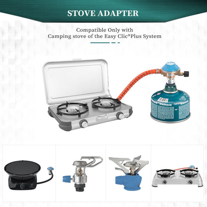 Jeebel Camp gas cooker adapter for Easy Clic® Plus system. Converts CV bayonet connection to Type MSF-1a connection or Lindal valve connection (Lindal valve connection).