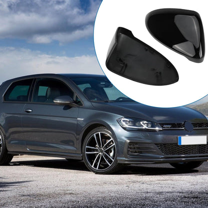 1 Pair Mirror Covers Replacement for VW Golf MK7 MK7.5 R GTD VII 2013-2018, Car Mirror Caps Exterior Mirror Cover Rearview Mirror Cover Replacement for VW Touran 2016 2017 (Black)