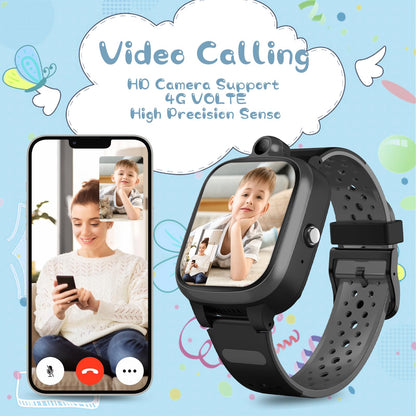 4G kids smartwatch with GPS and phone, touchscreen smart watch for kids with WiFi, video calling, camera, SOS, school mode, gift for boys and girls. Multimedia smartwatches.