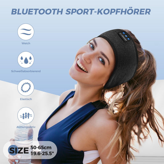 Bluetooth 5.4 Sleep Headphones, Sleep Headband Bluetooth Headphones for Sleeping, Comfortable Sports Headband for Side Sleepers, sports training, jogging, yoga, traveling