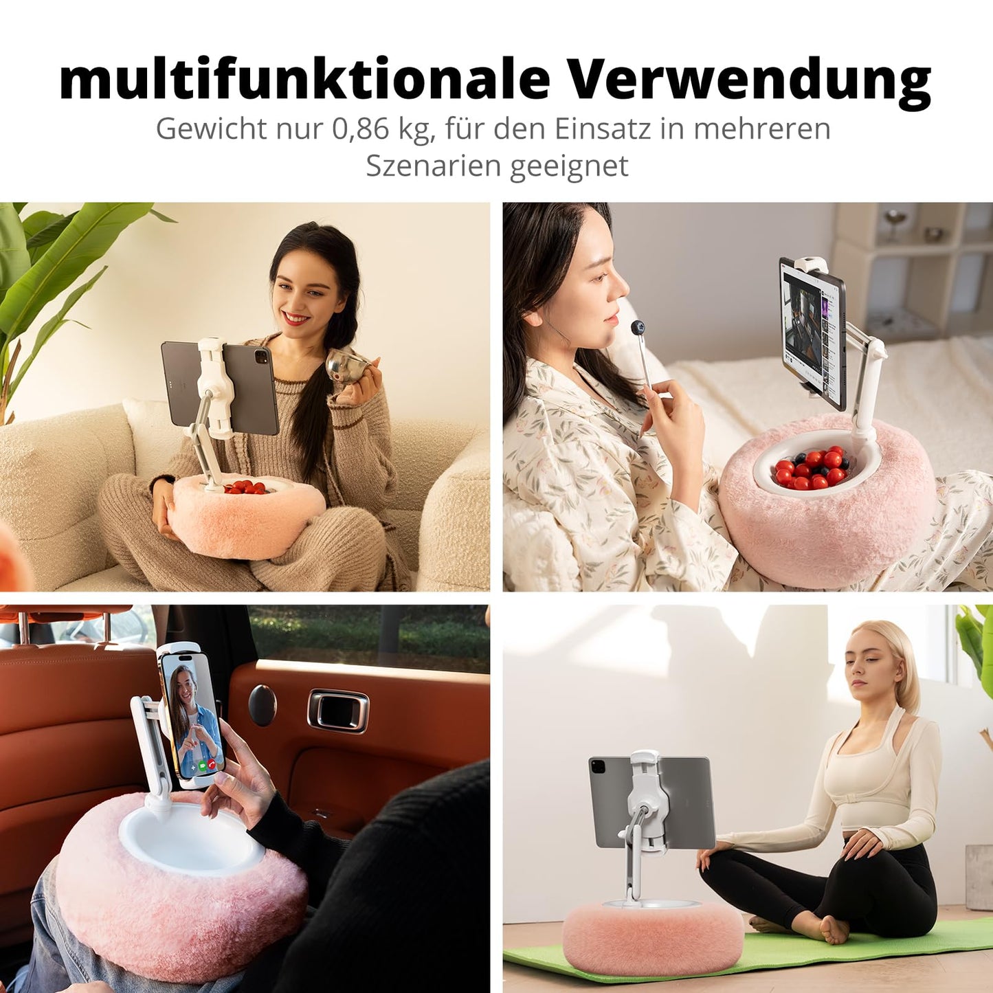 SupeDesk Kindle Holder Pillow, Tablet Holder, iPad Stand, Tablet Stand, compatible with 4.7-13" Kindle/Phone/Tablet, adjustable phone holder for bed, sofa, watching videos, soft & comfortable.