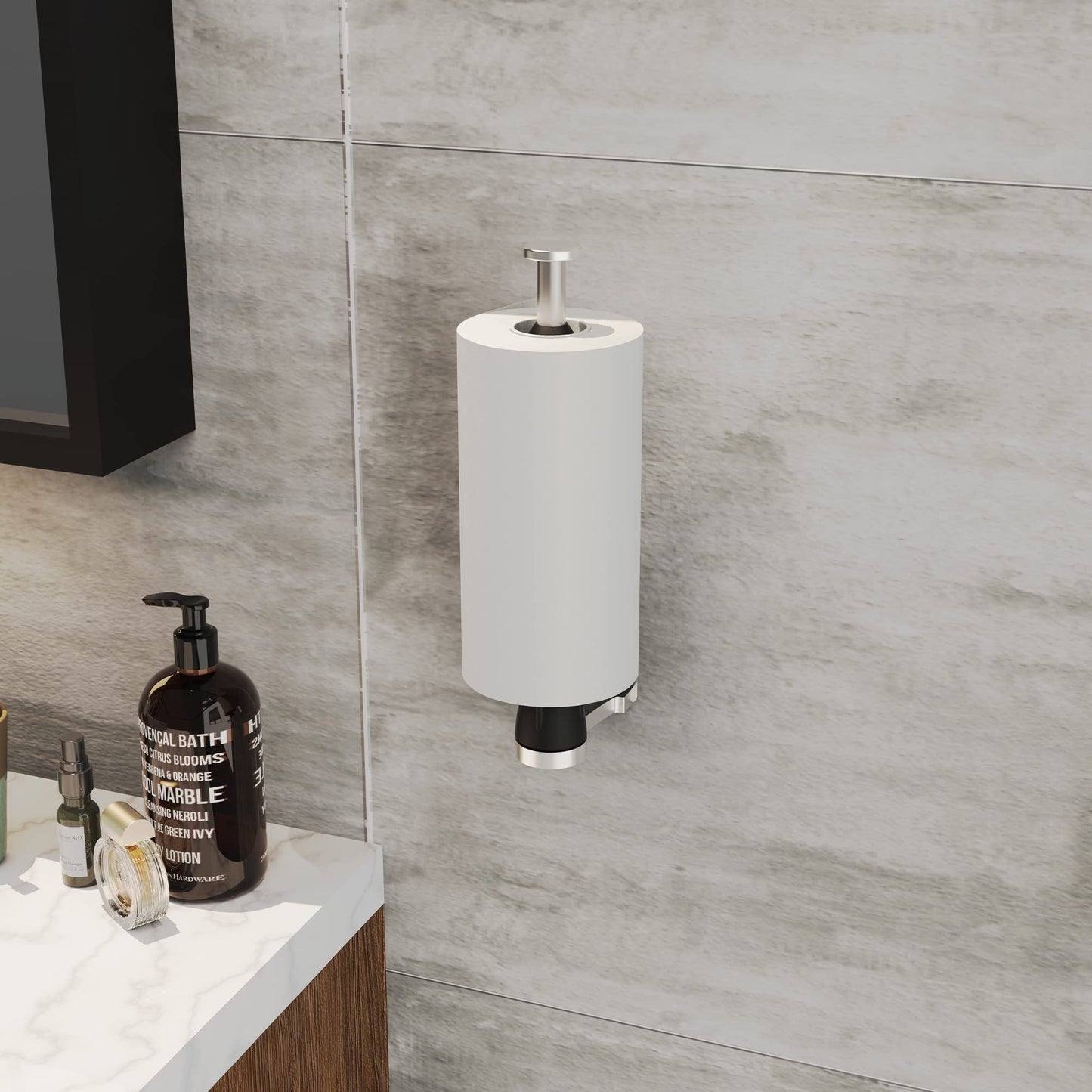 VEHHE Kitchen Paper Towel Holder No Drilling, Cabinet Stainless Steel Paper Towel Holder, Self-Adhesive or Screw Mount Zewa Roll Holder, 2-Pack for Bathroom and Kitchen