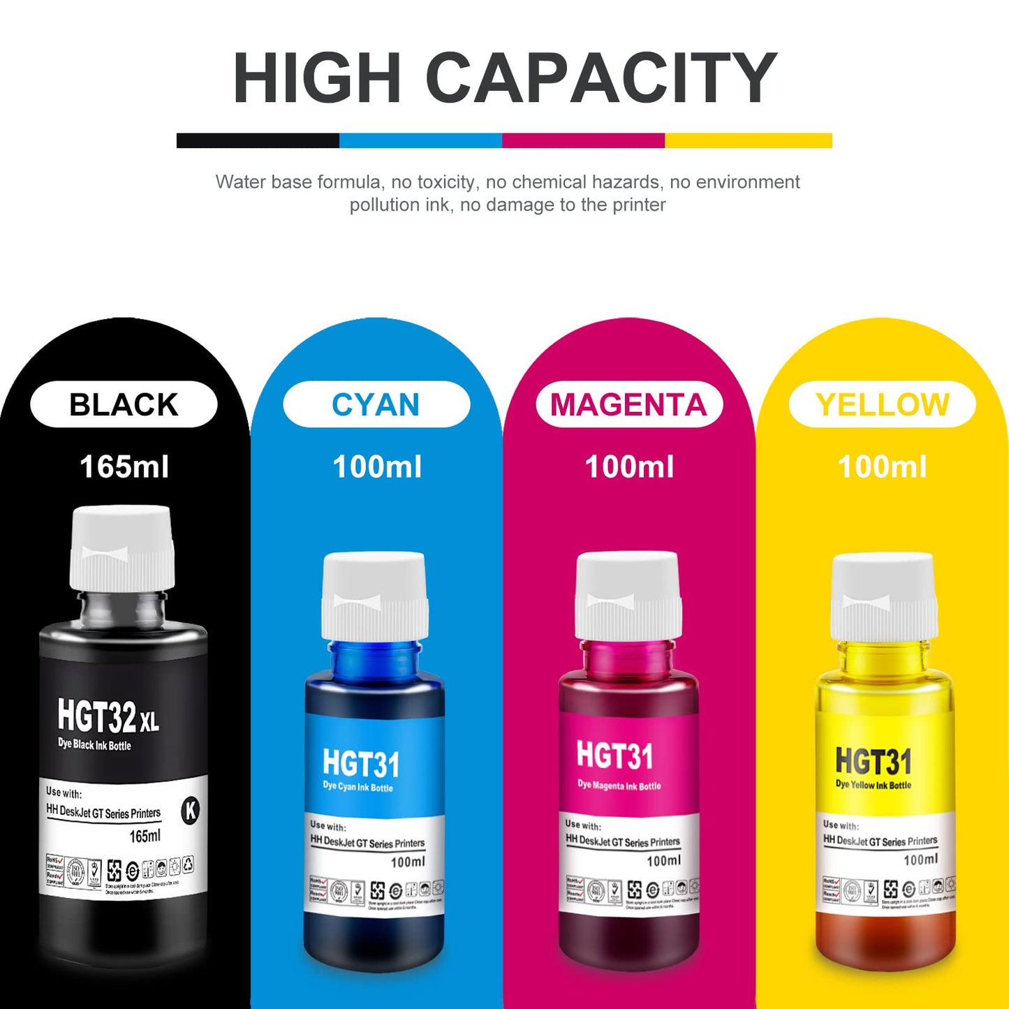 31 32XL printer ink for Smart Tank 5105 7305, Smart Tank Plus 555 ink for Smart Tank 5105 5106 5107 5108 7005 7006 7305 7306 7605 455 515 519 530 555 558 559 570 655 670 750 790 319 415 419 printer