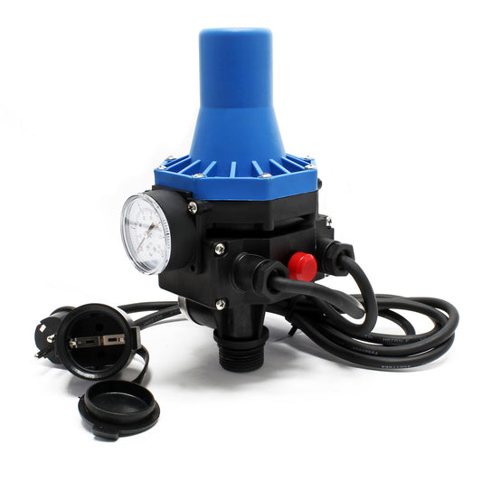 Wiltec pressure switch with cable SKD-3 230V up to 10 bar, pressure monitor with dry run protection for domestic waterworks and pumps, reliable pump control.