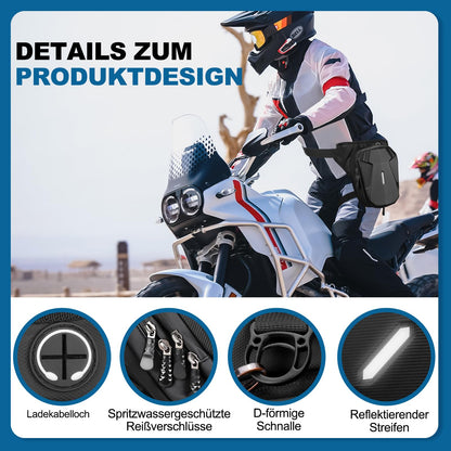 ISEYOU leg bag motorcycle, thigh bag for men and women, leg bag with detachable leg straps multifunctional bag for hiking, camping, climbing, running, sports, and work. Luggage rolls.