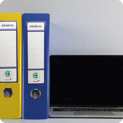 Netuno 20x File Folders DIN A4 White Ekobox 2-Ring Mechanism 8cm Plastic Office Binder Ring Binder PP Colored Wide
