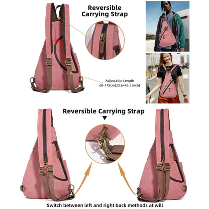 KL928 Canvas Sling Bag Backpack for men and women - Shoulder backpack crossbody bag with adjustable shoulder strap perfect for outdoor sports, hiking, cycling, mountain climbing, traveling.