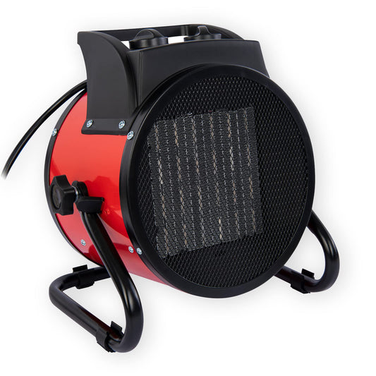 Grafner Electric Turbo Heater Fan 5 kW, 400 volts, thermostat, 3 heat settings, powerful fan, ceramic PTC element, construction site electric heater tent heater electric fan heater.