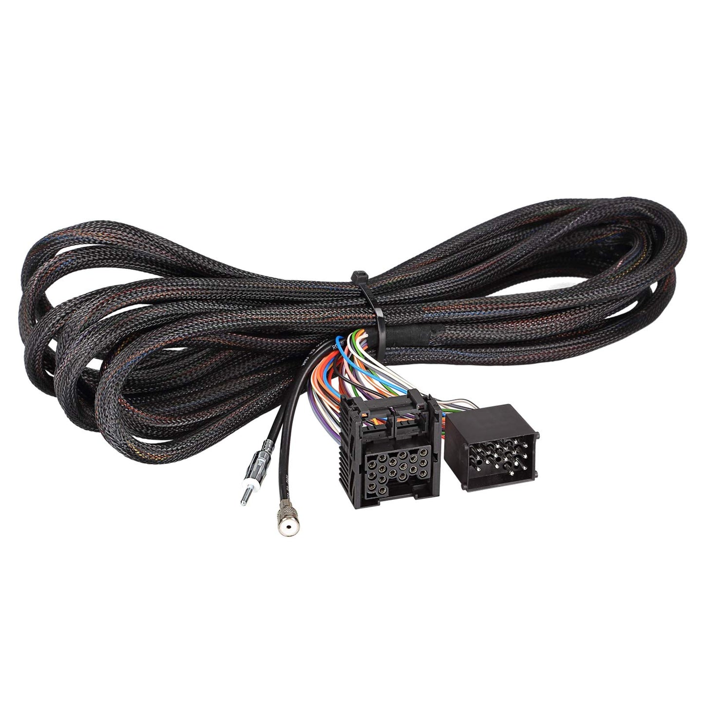 Maxxcount 17-pin round pins extension cable 6.5m compatible with BMW 3 E46, 5 E39, X5 E53 approx. 1995-2001 (including antenna extension to DIN, I-Bus, and antenna remote control)