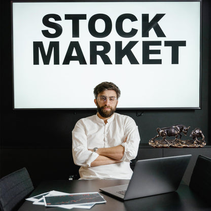 Cute Bull and Bear market figures made of resin. Wall Street Bull Bear Statue for desks, shelves, or displays. These figures make a great office gift idea.
