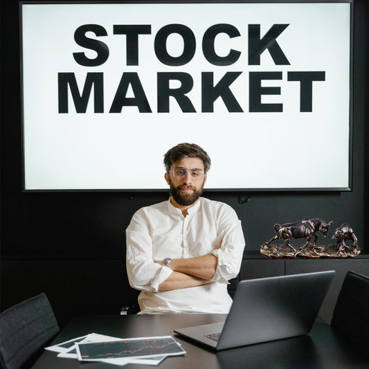 Cute Bull and Bear market figures made of resin. Wall Street Bull Bear Statue for desks, shelves, or displays. These figures make a great office gift idea.